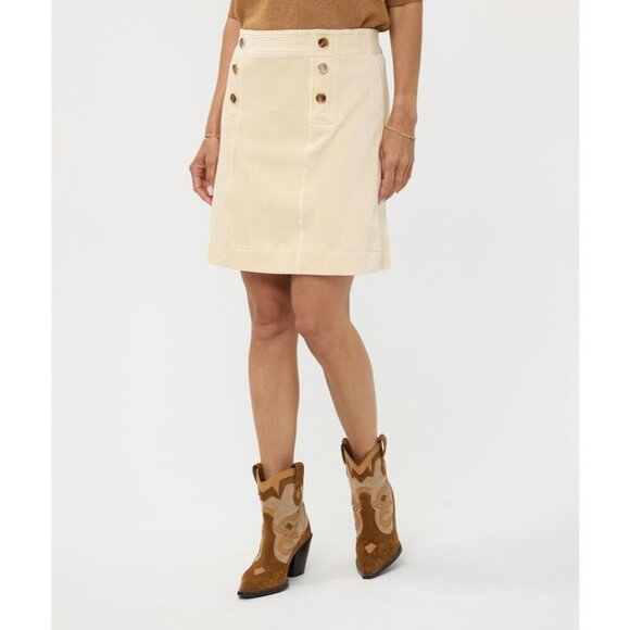 NWT ESQUALO Cream Corduroy Mini Skirt - Picture 3 of 8
